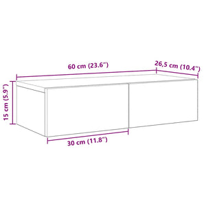 vidaXL Wall Shelf with Drawers Sonoma Oak 60x26.5x15 cm Engineered Wood