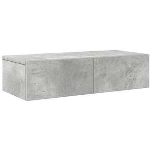 vidaXL Wall Shelf with Drawers Concrete Grey 60x26.5x15 cm Engineered Wood