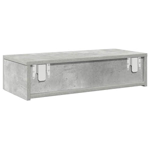 vidaXL Wall Shelf with Drawers Concrete Grey 60x26.5x15 cm Engineered Wood