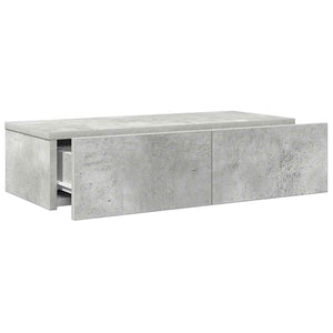 vidaXL Wall Shelf with Drawers Concrete Grey 60x26.5x15 cm Engineered Wood