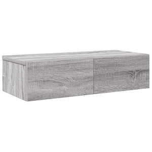 vidaXL Wall Shelf with Drawers Grey Sonoma 60x26.5x15 cm Engineered Wood