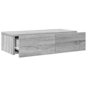 vidaXL Wall Shelf with Drawers Grey Sonoma 60x26.5x15 cm Engineered Wood