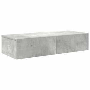 vidaXL Wall Shelf with Drawers Concrete Grey 80x33x17 cm Engineered Wood