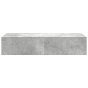 vidaXL Wall Shelf with Drawers Concrete Grey 80x33x17 cm Engineered Wood