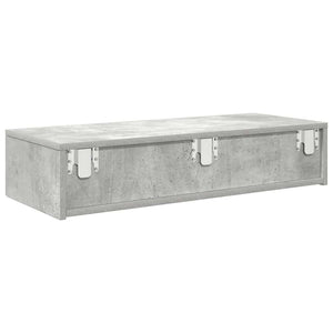 vidaXL Wall Shelf with Drawers Concrete Grey 80x33x17 cm Engineered Wood