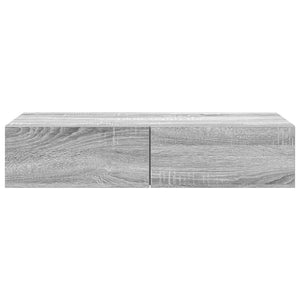 vidaXL Wall Shelf with Drawers Grey Sonoma 80x33x17 cm Engineered Wood