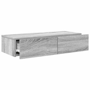 vidaXL Wall Shelf with Drawers Grey Sonoma 80x33x17 cm Engineered Wood