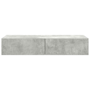 vidaXL Wall Shelf with Drawers Concrete Grey 100x36x19 cm Engineered Wood