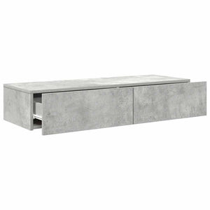 vidaXL Wall Shelf with Drawers Concrete Grey 100x36x19 cm Engineered Wood