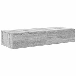 vidaXL Wall Shelf with Drawers Grey Sonoma 100x36x19 cm Engineered Wood