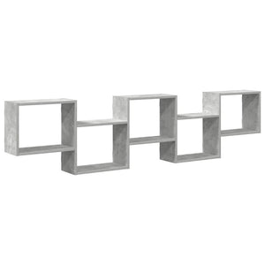 vidaXL Wall Cube Shelf 5 Compartments Concrete Grey Engineered Wood