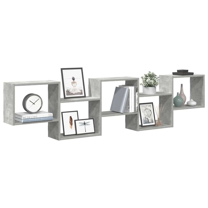 vidaXL Wall Cube Shelf 5 Compartments Concrete Grey Engineered Wood