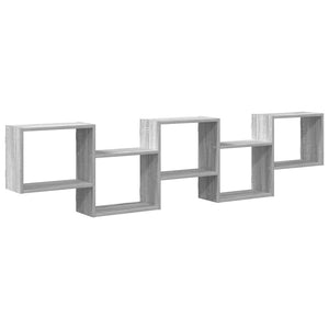 vidaXL Wall Cube Shelf 5 Compartments Grey Sonoma Engineered Wood