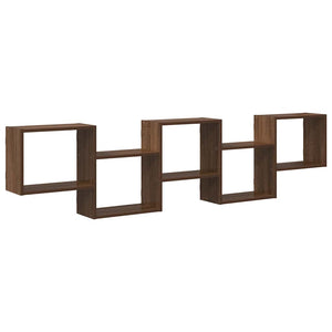 vidaXL Wall Cube Shelf 5 Compartments Brown Oak Engineered Wood