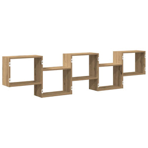 vidaXL Wall Cube Shelf 5 Compartments Artisian Oak Engineered Wood