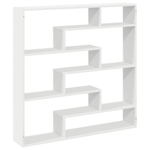 vidaXL Wall Cube Shelf 7 Compartments White Engineered Wood