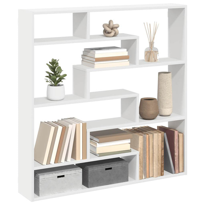 vidaXL Wall Cube Shelf 7 Compartments White Engineered Wood