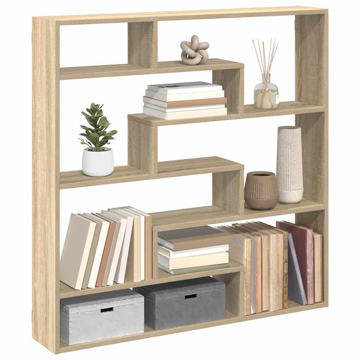 vidaXL Wall Cube Shelf 7 Compartments Sonoma Oak Engineered Wood