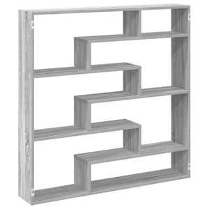 vidaXL Wall Cube Shelf 7 Compartments Grey Sonoma Engineered Wood