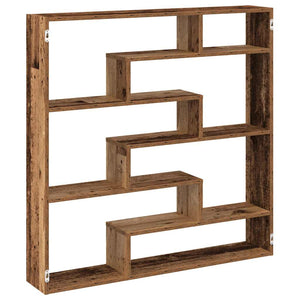 vidaXL Wall Cube Shelf 7 Compartments Old Wood Engineered Wood