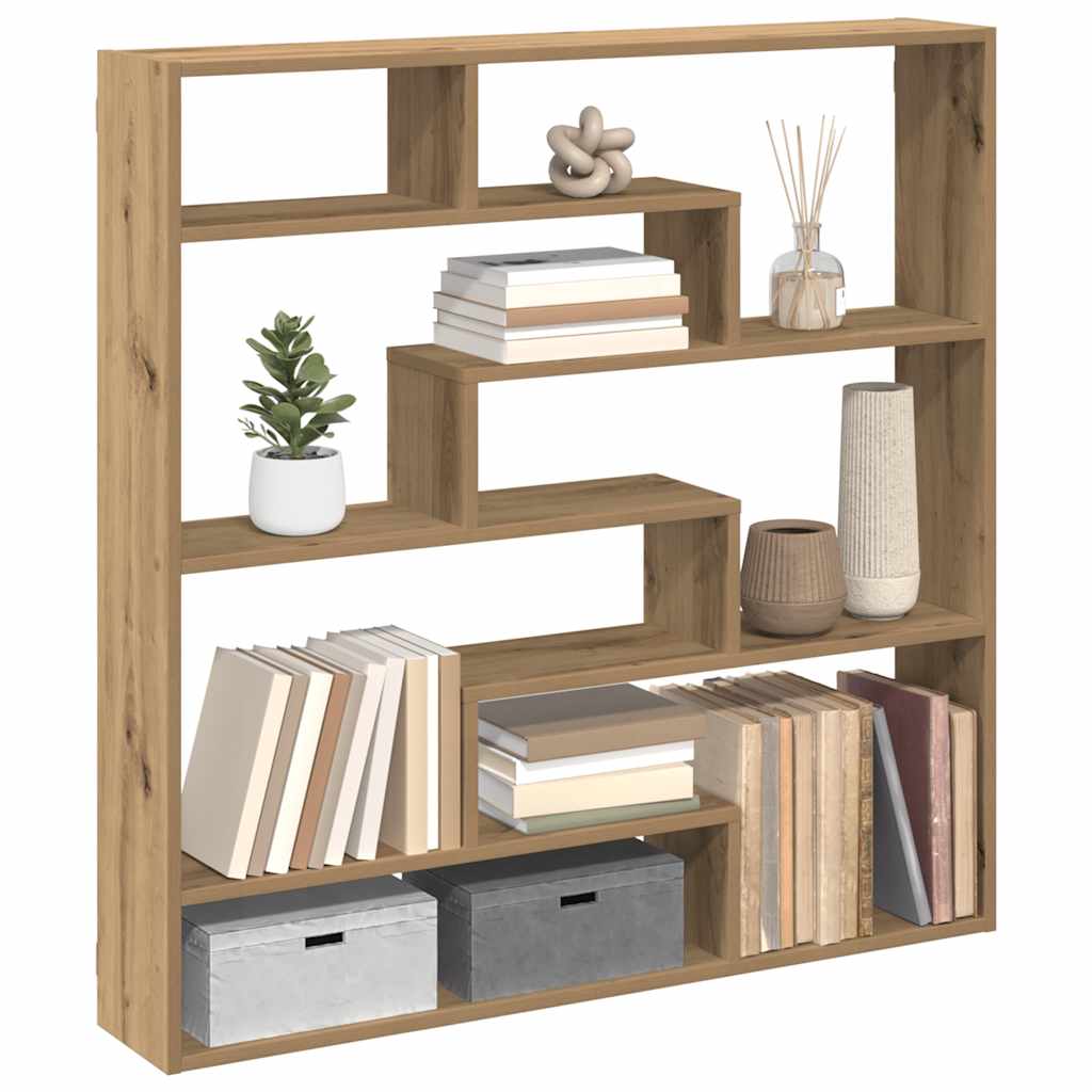 vidaXL Wall Cube Shelf 7 Compartments Artisian Oak Engineered Wood