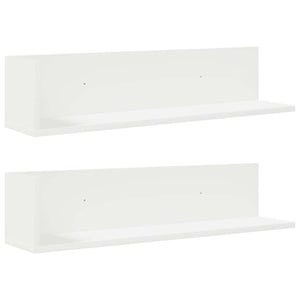 vidaXL Wall Shelves 2 pcs White 75x16.5x16.5 cm Engineered Wood