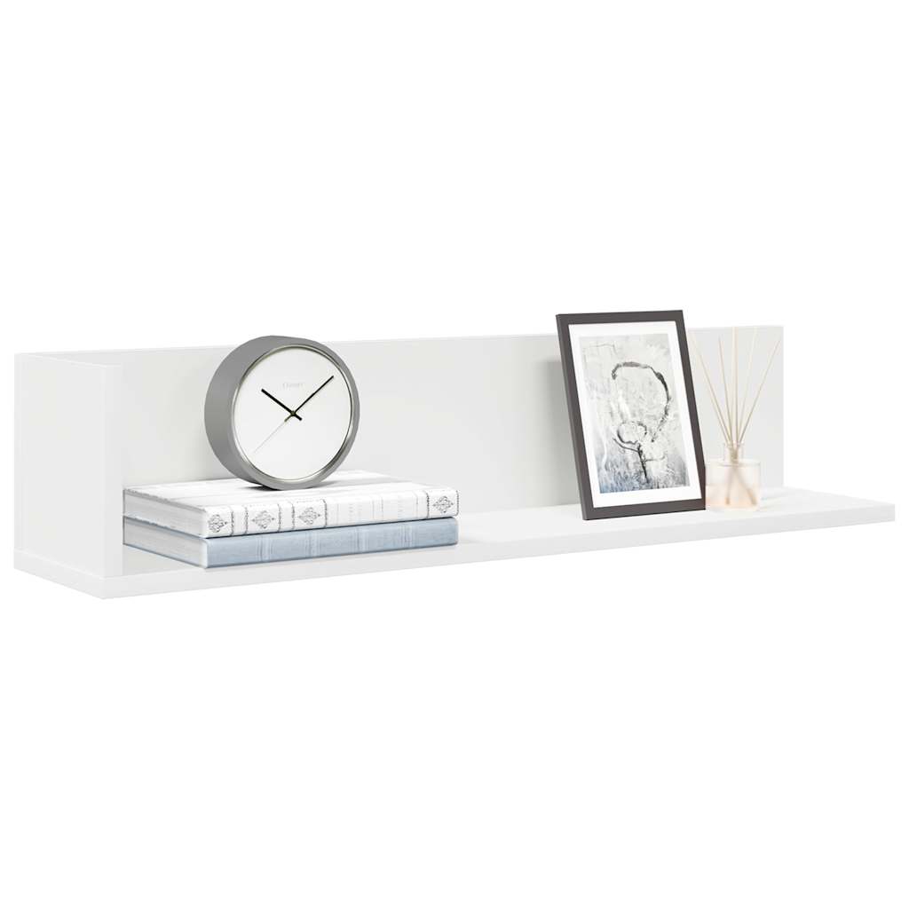 vidaXL Wall Shelves 2 pcs White 75x16.5x16.5 cm Engineered Wood