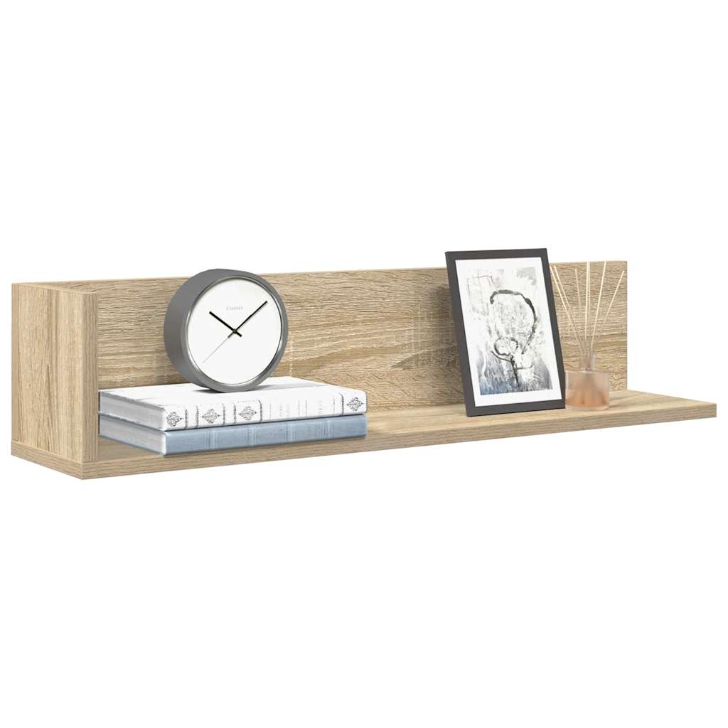 vidaXL Wall Shelves 2 pcs Sonoma Oak 75x16.5x16.5 cm Engineered Wood