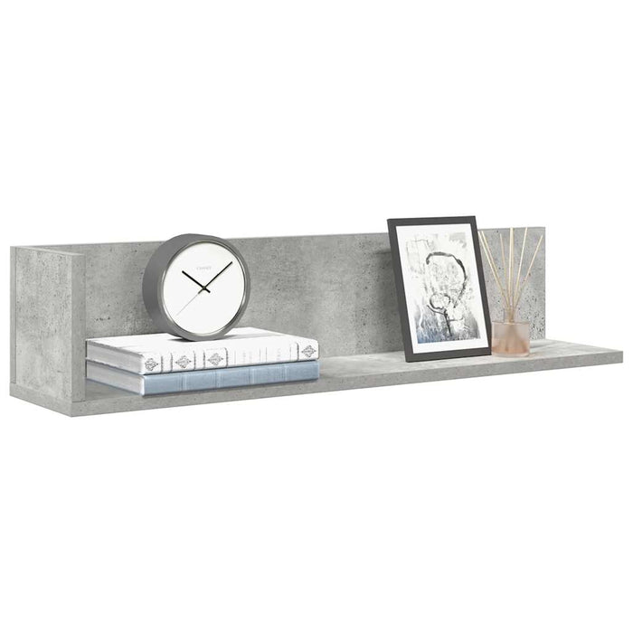 vidaXL Wall Shelves 2 pcs Concrete Grey 75x16.5x16.5 cm Engineered Wood