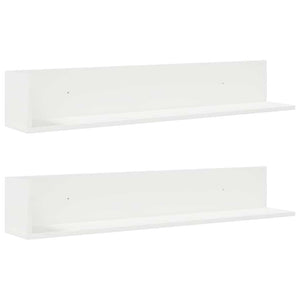 vidaXL Wall Shelves 2 pcs White 100x16.5x16.5 cm Engineered Wood