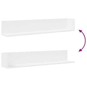 vidaXL Wall Shelves 2 pcs White 100x16.5x16.5 cm Engineered Wood