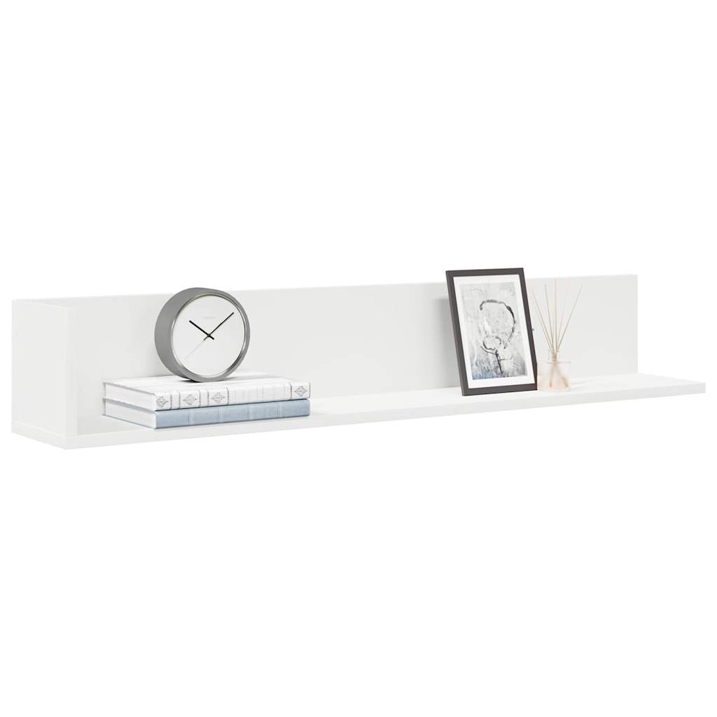 vidaXL Wall Shelves 2 pcs White 100x16.5x16.5 cm Engineered Wood