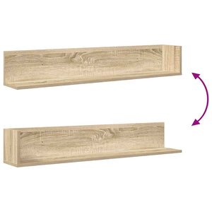 vidaXL Wall Shelves 2 pcs Sonoma Oak 100x16.5x16.5 cm Engineered Wood