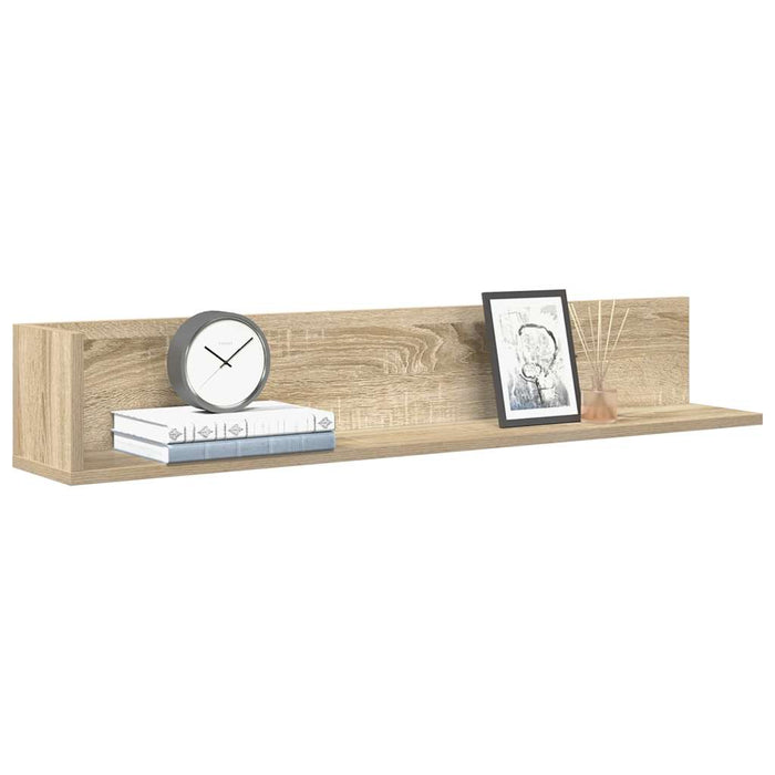 vidaXL Wall Shelves 2 pcs Sonoma Oak 100x16.5x16.5 cm Engineered Wood