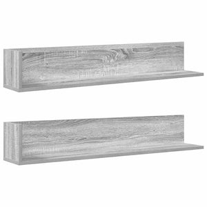 vidaXL Wall Shelves 2 pcs Grey Sonoma 100x16.5x16.5 cm Engineered Wood