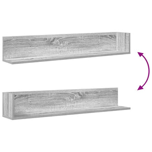 vidaXL Wall Shelves 2 pcs Grey Sonoma 100x16.5x16.5 cm Engineered Wood