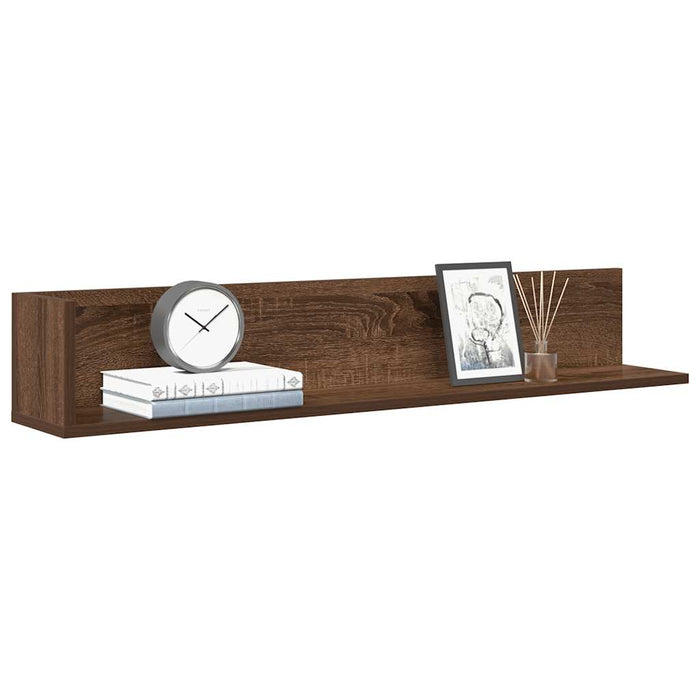 vidaXL Wall Shelves 2 pcs Brown Oak 100x16.5x16.5 cm Engineered Wood