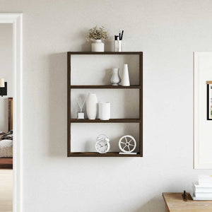 vidaXL Wall Shelf Smoked Oak 43x9x60 cm Engineered Wood