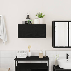 vidaXL Bathroom Wall Cabinet Black 60x25x30 cm Engineered Wood