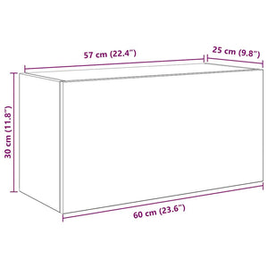 vidaXL Bathroom Wall Cabinet Concrete Grey 60x25x30 cm Engineered Wood