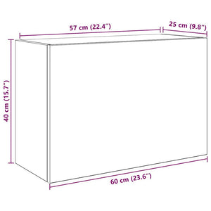 vidaXL Bathroom Wall Cabinet White 60x25x40 cm Engineered Wood