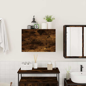 vidaXL Bathroom Wall Cabinet Smoked Oak 60x25x40 cm Engineered Wood