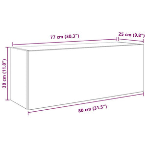 vidaXL Bathroom Wall Cabinet Smoked Oak 80x25x30 cm Engineered Wood