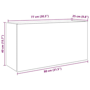 vidaXL Bathroom Wall Cabinet White 80x25x40 cm Engineered Wood