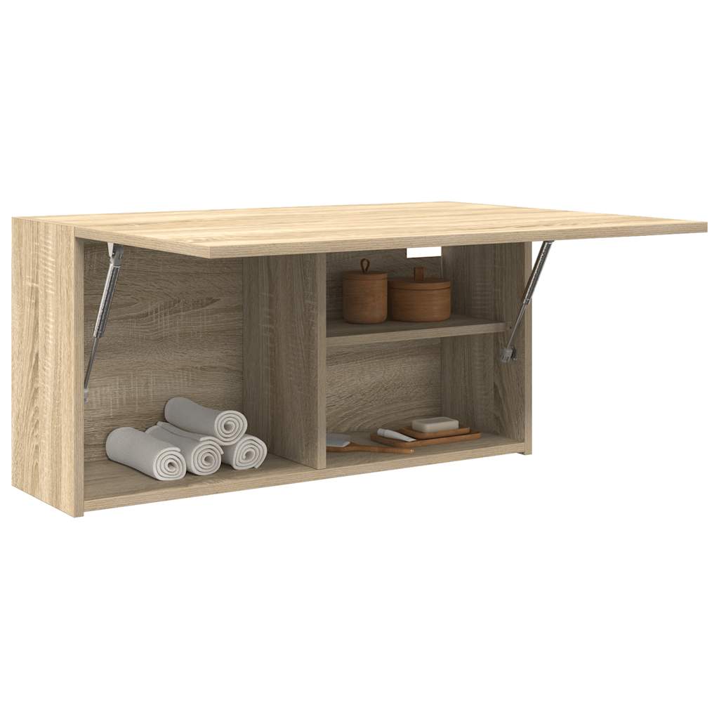 vidaXL Bathroom Wall Cabinet Sonoma Oak 80x25x40 cm Engineered Wood