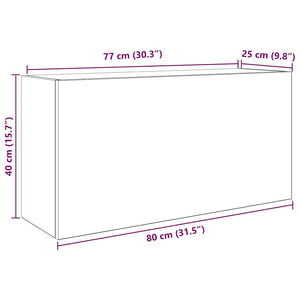 vidaXL Bathroom Wall Cabinet Grey Sonoma 80x25x40 cm Engineered Wood