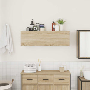 vidaXL Bathroom Wall Cabinet Sonoma Oak 100x25x30 cm Engineered Wood