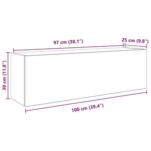 vidaXL Bathroom Wall Cabinet Sonoma Oak 100x25x30 cm Engineered Wood