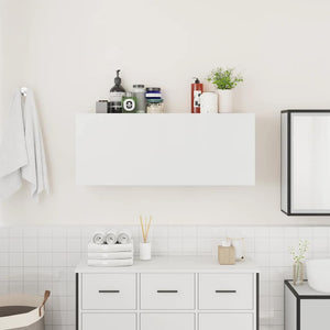 vidaXL Bathroom Wall Cabinet White 100x25x40 cm Engineered Wood