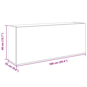 vidaXL Bathroom Wall Cabinet White 100x25x40 cm Engineered Wood